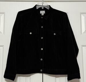 Vintage Y2K Christopher & Banks Black Trucker-Style Jacket, Size XL
